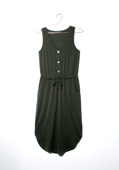 Women's Button Front Midi Dress Image 5