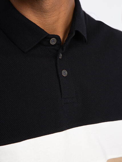 Men's Colourblock Polo Shirt Image 4
