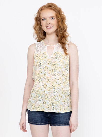 Women's Ditsy Floral Keyhole Tank Women's Ditsy Floral Keyhole Tank