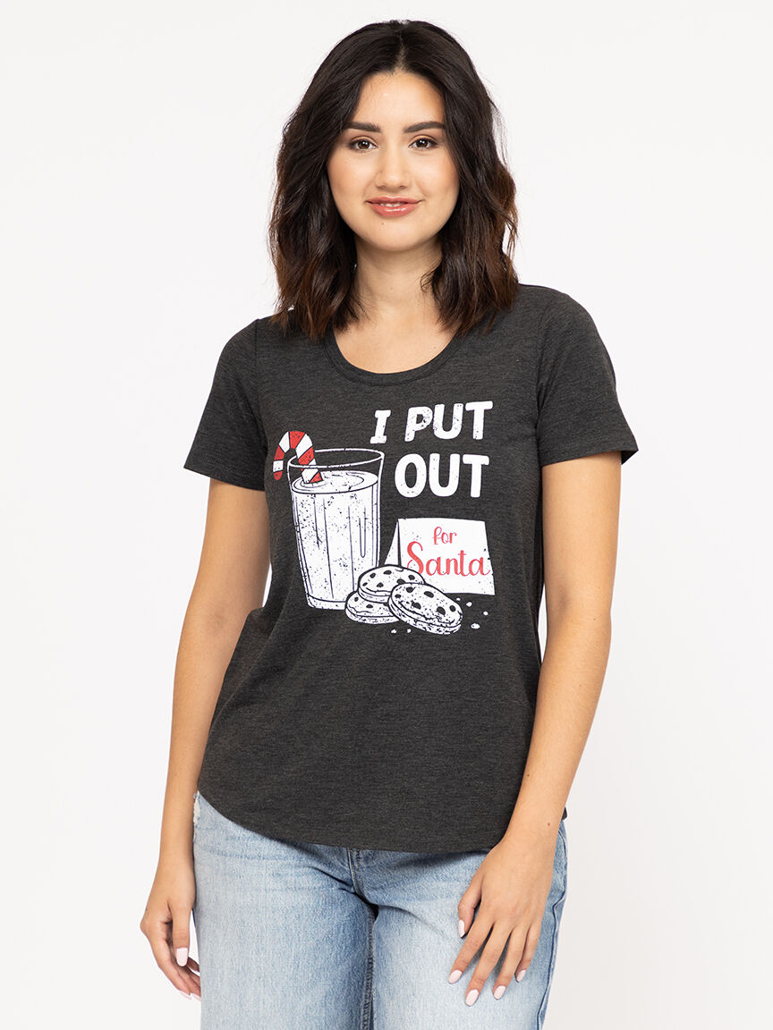 Women's Put Out For Santa Scoop Neck Tee