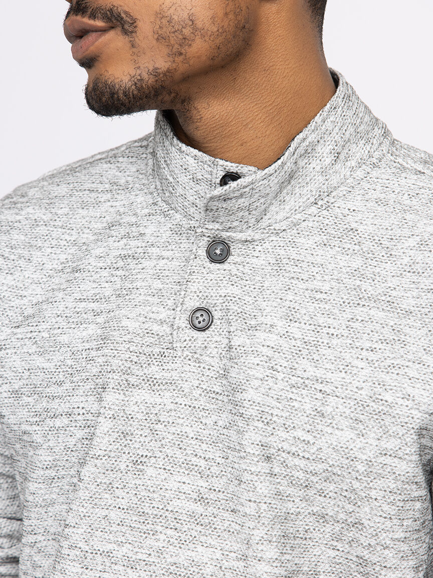 Men's Mock Neck Henley Shirt Warehouse One Men's Mock Neck Henley Shirt Warehouse One