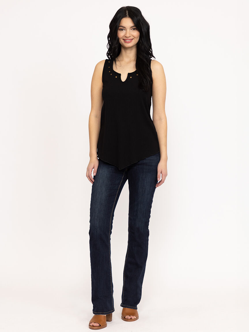 Women's Rib Split Neck Tank
