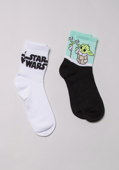 2 Pk Star Wars Grogu Socks Image 1
