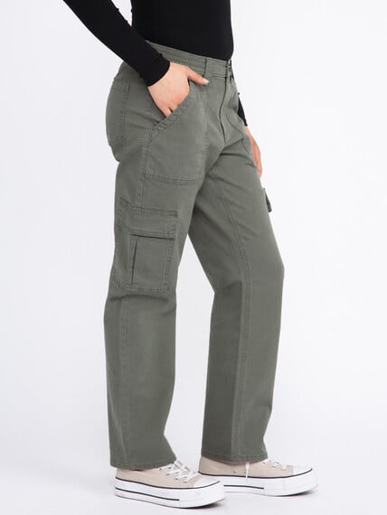 Women's Stretch Canvas Elastic Waist Cargo Pants Image 3