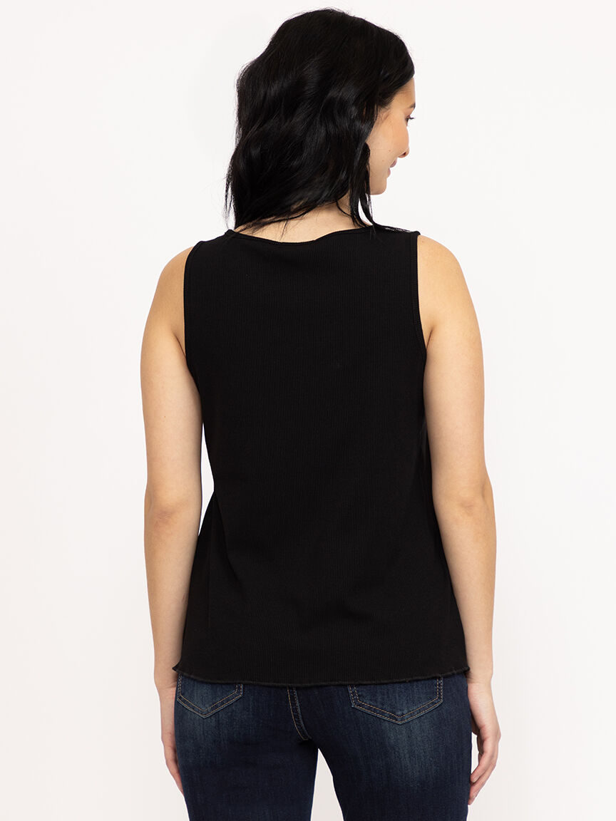 Women's Rib Split Neck Tank
