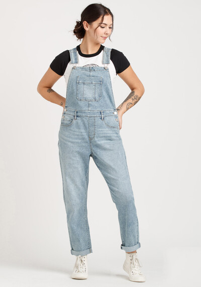 Women's Slouchy Cuffed Overall Jeans Image 4