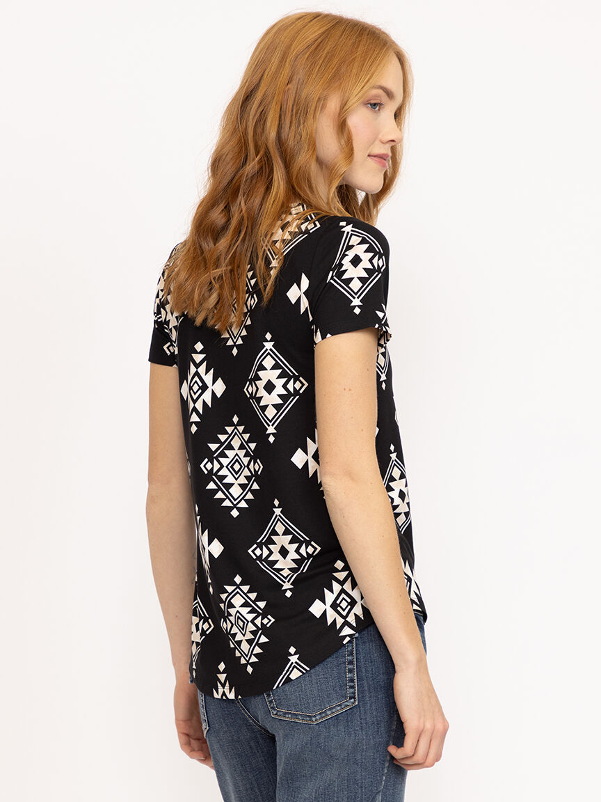 Women's Geometric Crew Neck Tee