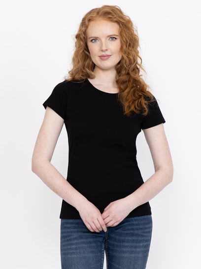 Women's Ribbed Crew Neck Tee Women's Ribbed Crew Neck Tee