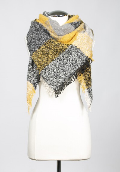 Women's Colour Block Blanket Scarf Image 1