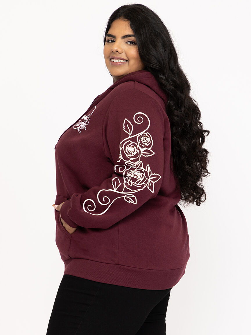 Women's Skull Zip Hoodie