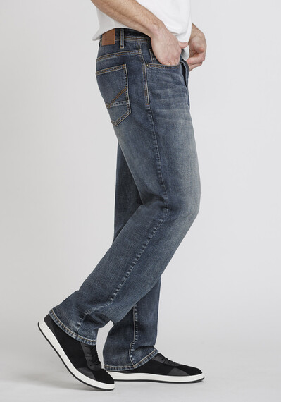 Men's Medium Wash Relaxed Straight Jeans Image 3