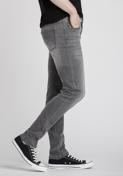 Men's Stone Grey Skinny Jeans Image 3