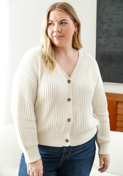 Women's Ribbed Button Up Cardigan Image 1