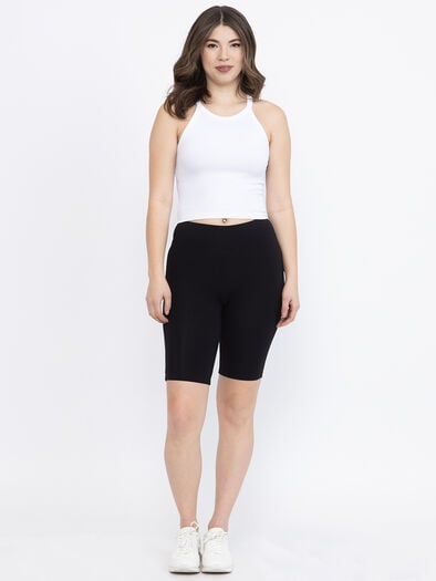Women's Wide Waist Bike Short, BLACK Women's Wide Waist Bike Short, BLACK
