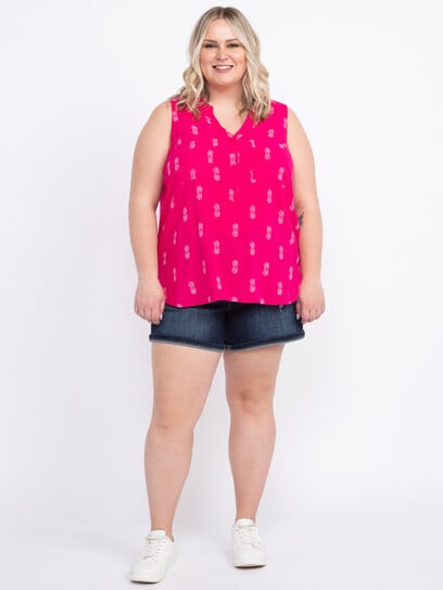 Women's Half Button Sleeveless Shirt Women's Half Button Sleeveless Shirt