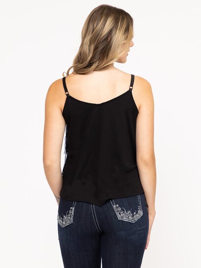 Women's Sequin Fringe Strappy Tank Top Women's Sequin Fringe Strappy Tank Top
