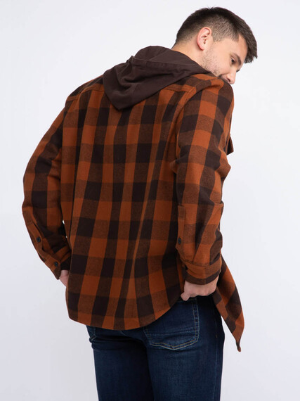 Men's Hooded Flannel Shirt Image 4