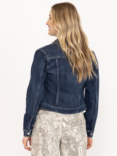 Women's Dark Wash Cropped Denim Jacket Women's Dark Wash Cropped Denim Jacket