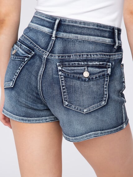 Women's 2 Button Flap Pocket Denim Shortie Image 5