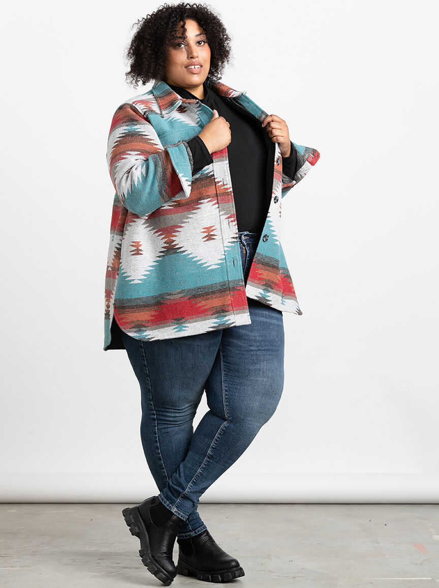 Women's Geometric Shacket Warehouse One