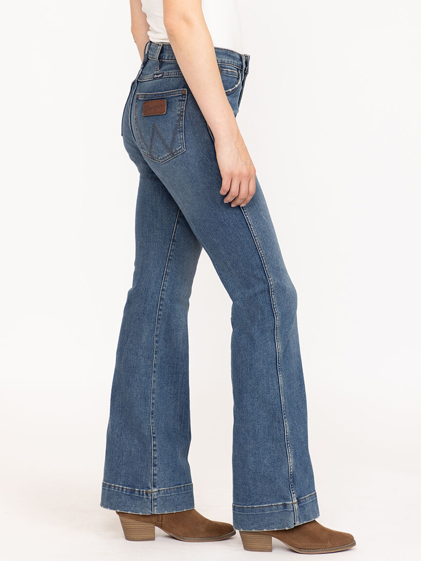 Women's Medium Wash Retro Premium Trouser Jeans