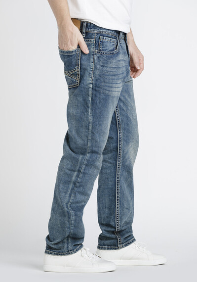 Men's Vintage Wash Relaxed Straight Jeans Image 3