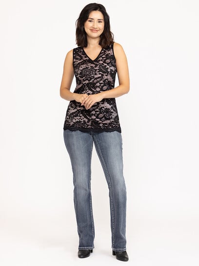 Women's Lace Overlay Tank Top Women's Lace Overlay Tank Top