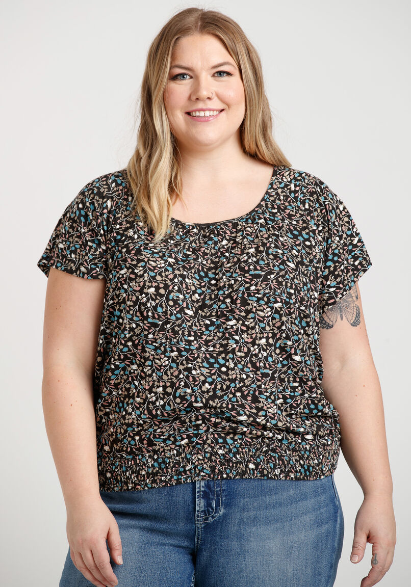 Women's Floral Peasant Top Warehouse One