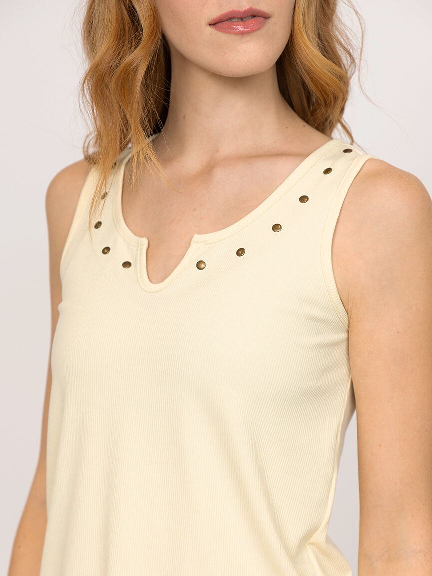 Women's Rib Split Neck Tank