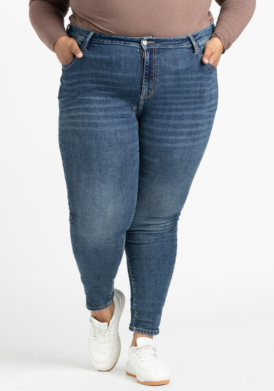 Women's Plus 2 Tone Stitch Skinny Jean Image 2