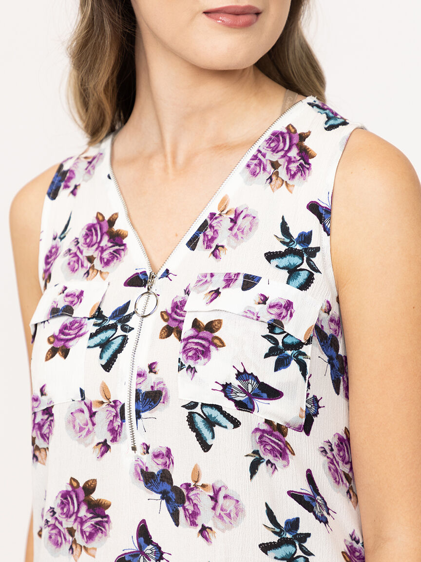 Women's Butterfly Floral Tank