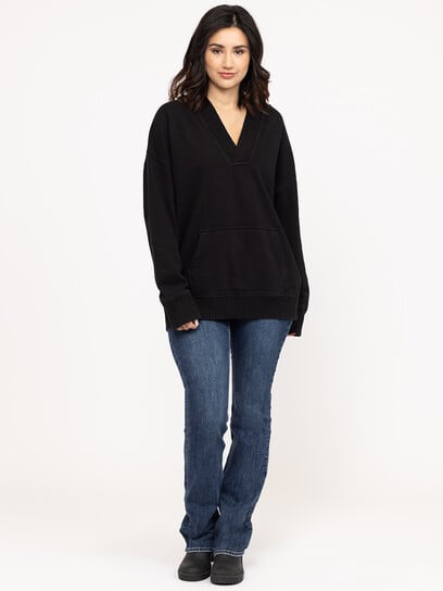 Women's V Neck Pop Hoodie Women's V Neck Pop Hoodie
