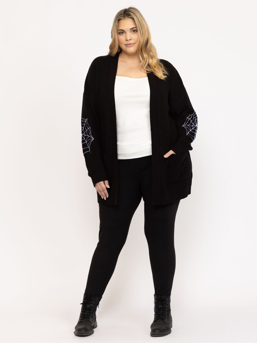 Women's Ribbed Cardigan With Embroidery