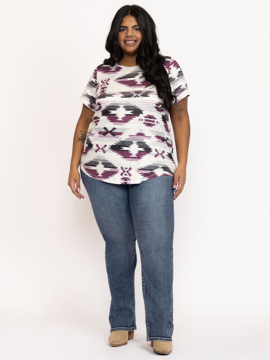 Women's Geometric Crew Neck Tee