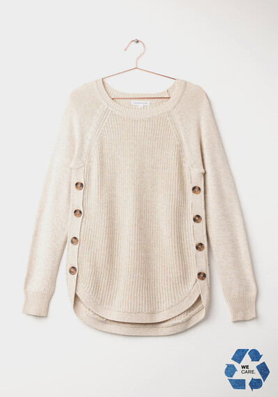 Women's Side Button Sweater Image 4