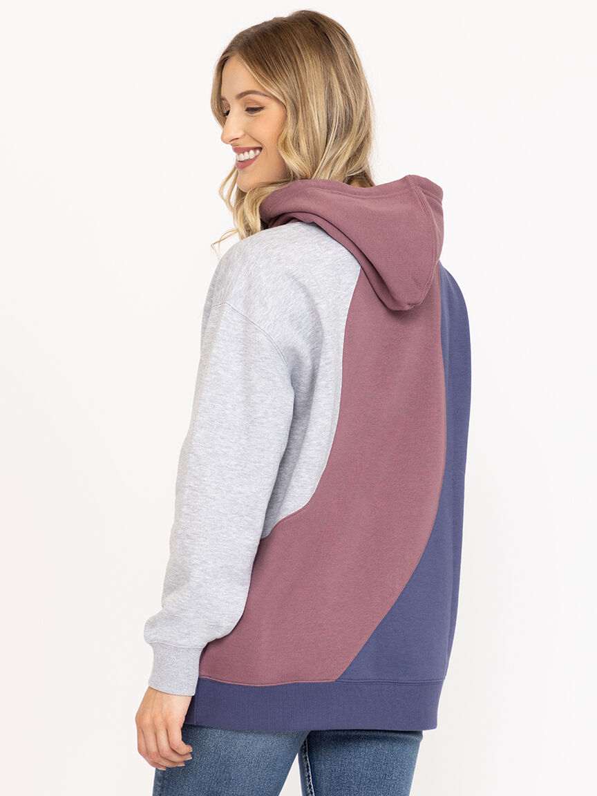Women's Swirl Colour Block Hoodie