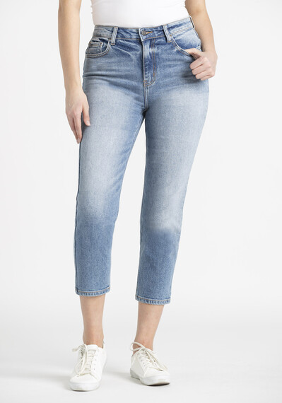 Women's High Rise Crop Straight Jeans Image 1