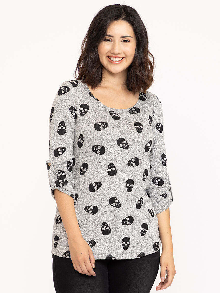 Women's Skull Roll Sleeve Top