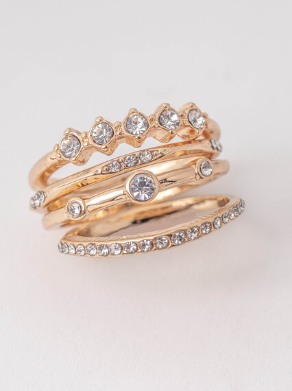 Women's Gold and Crystal Rings Image 1
