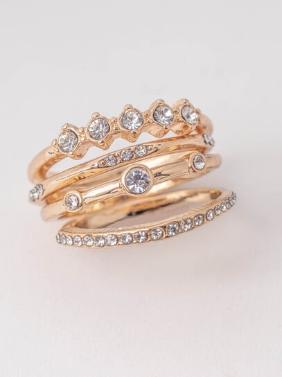 Women's Gold and Crystal Rings