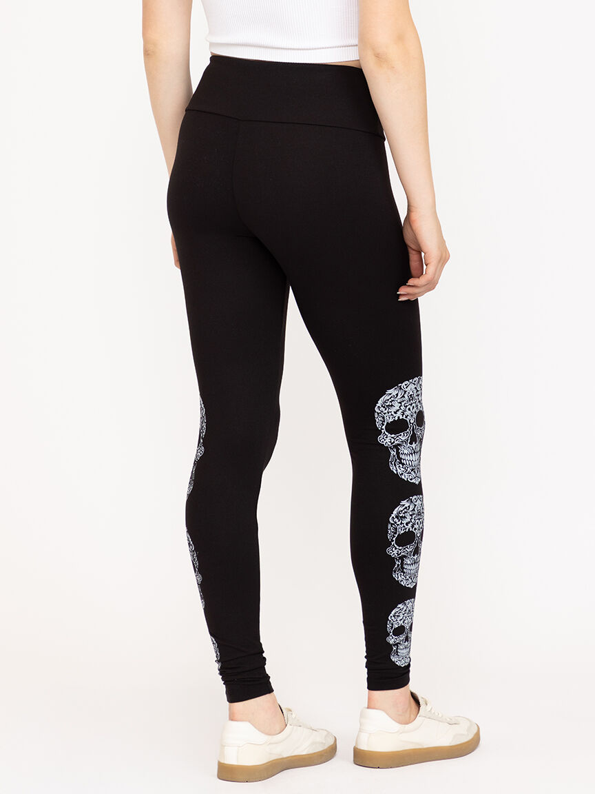 Women's Rhinestone Skull Legging