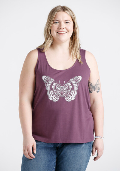 Women's Lace Butterfly Ladderback Tank Image 1