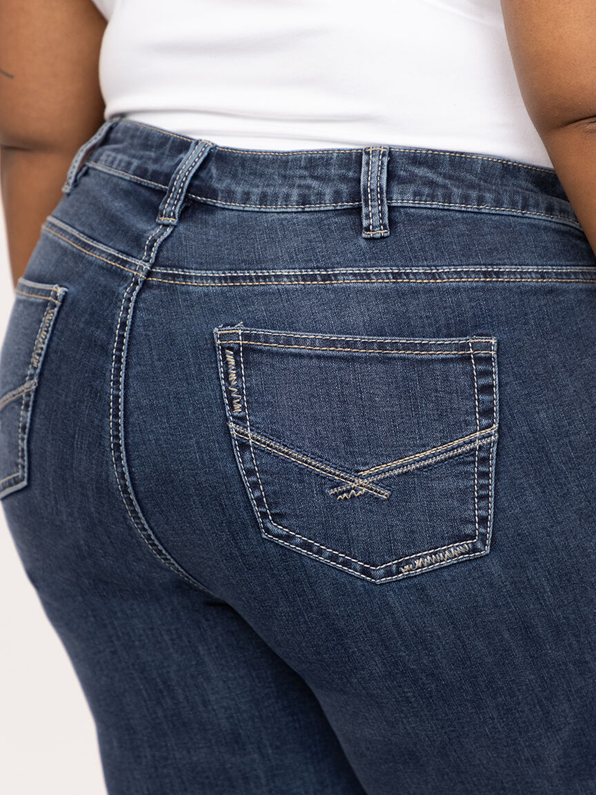 Women's Plus Medium Dark Wash Baby Boot Jeans