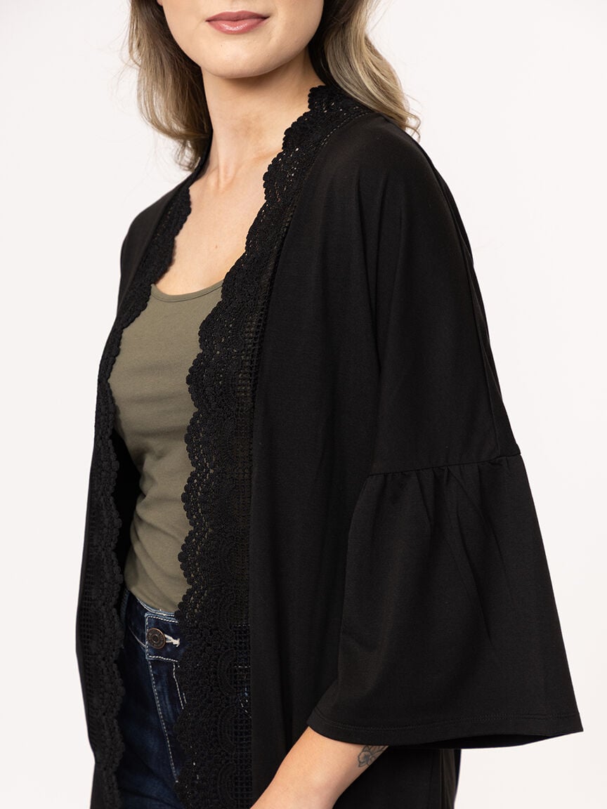 Women's Crochet Trim Cardigan