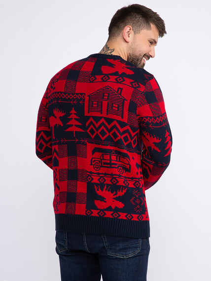 Men's Red Buffalo Sweater Image 4