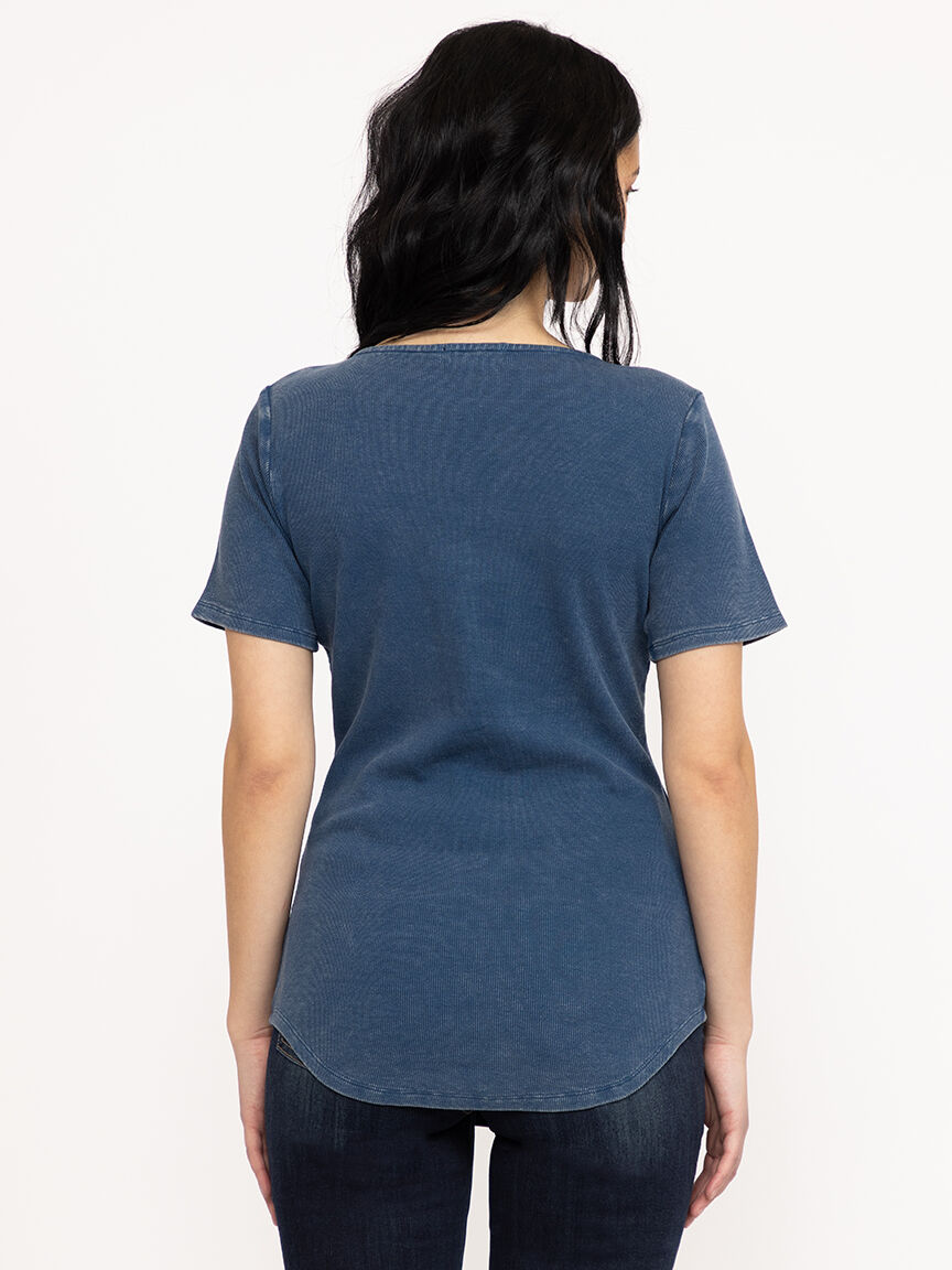 Women's Washed Rib Henley Tee