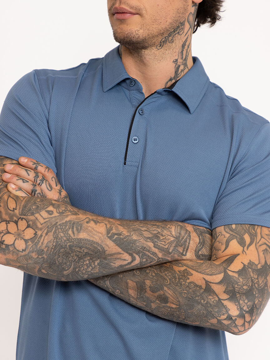 Men's Active Textured Polo Tee