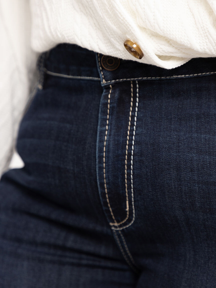 Women's Plus Dark Wash Embellished Baby Boot Jeans