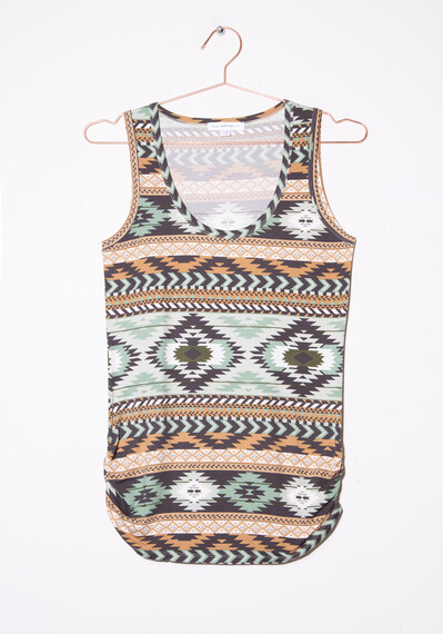 Women's Geometric Side Ruched Tank Image 4