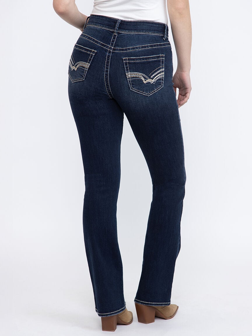 Women's Dark wash Contrast Thick Stitched Baby boot